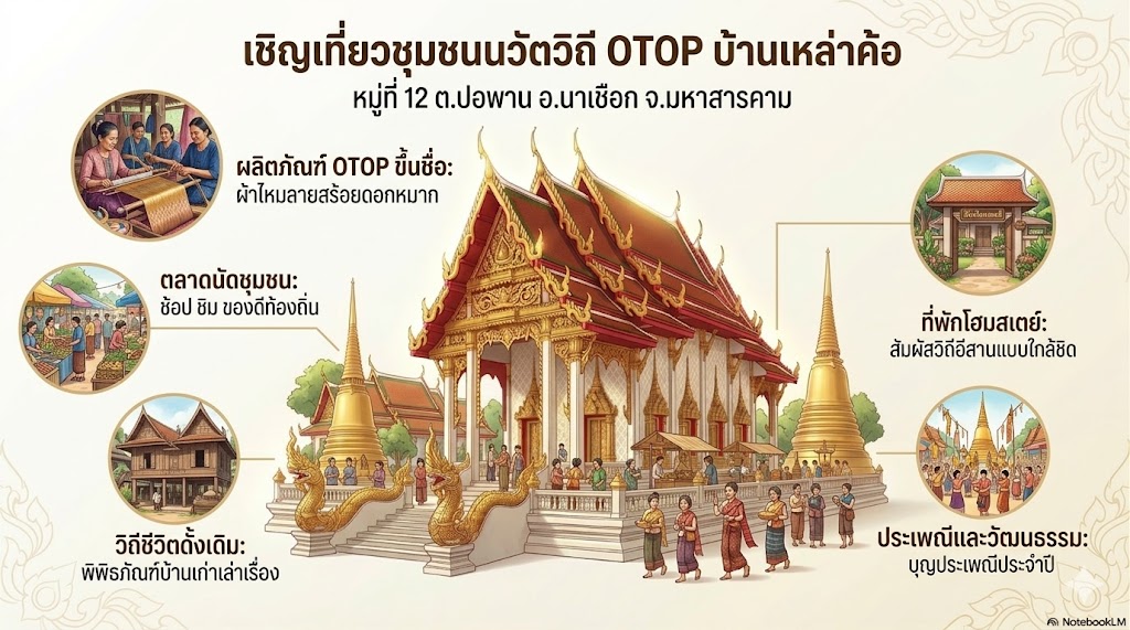 เชิญชวนนักท่องเที่ยวมาเที่ยวชมหมู่บ้าน ชุมชนท่องเที่ยว OTOP นวัตวิถี แวะชม แวะเลือก ผ้าไหมทอมือ ย้อมสีจากธรรมชาติ ลายเอกลักษณ์เฉพาะถิ่น