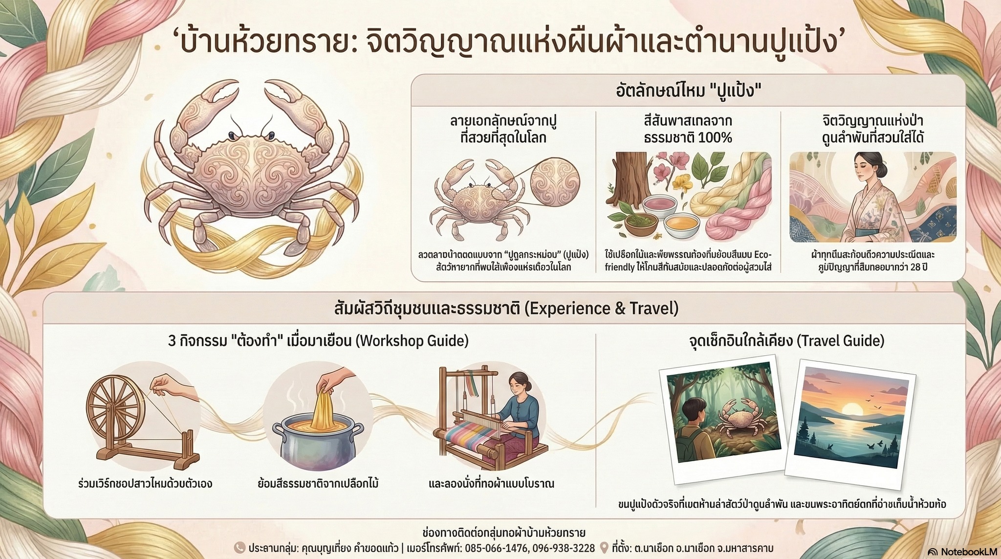 สำนักงานพัฒนาชุมชนอำเภอนาเชือก ขอเชิญชวนนักท่องเที่ยวและผู้ที่สนใจทุกท่าน ร่วมสัมผัสเสน่ห์วิถีชุมชนท้องถิ่น ณ ชุมชนท่องเที่ยว OTOP นวัตวิถี บ้านห้วยทราย หมู่ที่ 6 ตำบลนาเชือก อำเภอนาเชือก จังหวัดมหาสารคาม